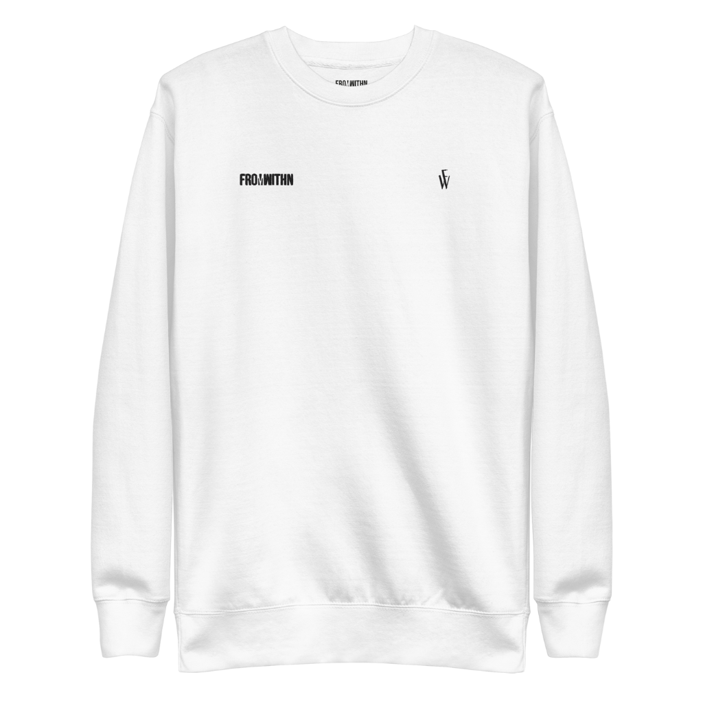 White From Withn Icon sweatshirt Mockup with embroidered logo